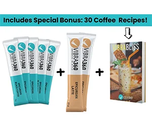 Free Vibra 360 Mushroom Coffee Sample Pack + Coffee Recipes
