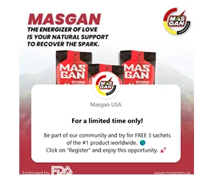 Free Masgan Natural Energy Drink Samples - Boost Your Vitality & Intimacy!
