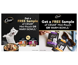 Free CESAR Mini-Pouch or Warm Bowls Dog Food
