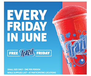 Free Frazil Slushie Every Friday in June – Claim Yours at Participating Stores

