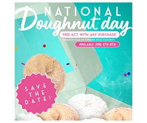 Free 6ct Cinnamon Sugar or Powdered Sugar Doughnuts at Dapper Doughnut – National Doughnut Day Celebration