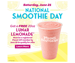 Free 20oz Lunar Lemonade Smoothie at Planet Smoothie – National Smoothie Day Celebration