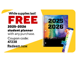 Free 2025-2026 Student Planner - Staples Coupon Offer
