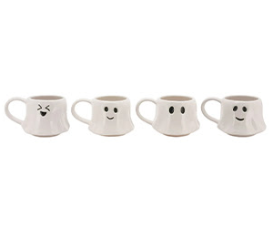 Free Halloween Ghost Mug Stack - Sip, Smile, and Spook in Style!
