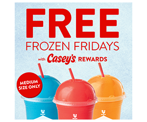 Free Medium Frozen Drink at Casey’s Every Friday
