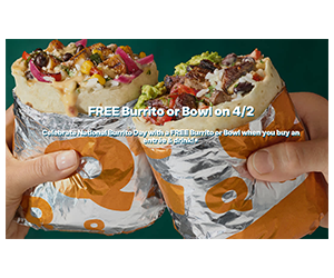 Free Burrito Or Bowl At QDOBA