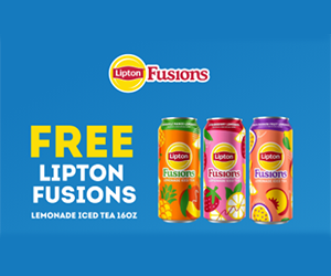 Free Lipton Fusions Lemonade Iced Tea 16 oz