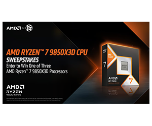 Win One of Three AMD Ryzen 7 9850X3D Processors