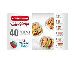 Rubbermaid TakeAlongs 40-Piece Food Storage Set at Walmart for $13.94 - Save $13.67
