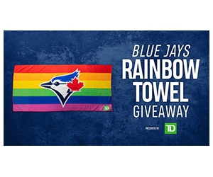 Free  Blue Jays Rainbow Towel
